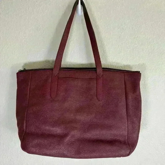 Fossil Sydney Tote Shoulder Bag Purse Handbag Leather Burgundy - Picture 3 of 13